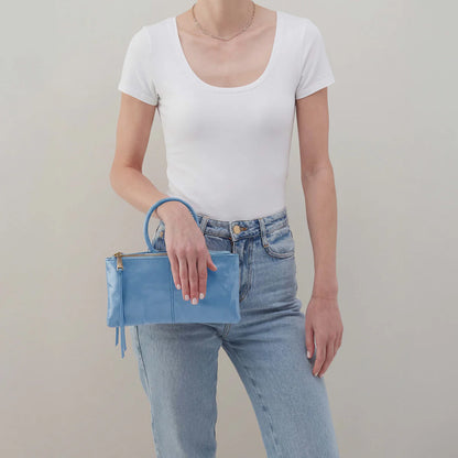 Sable Faded Denim Wristlet
