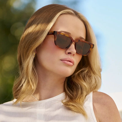 Vivian Honeycomb Tortoise / Brown Lens Polarized Sunglasses