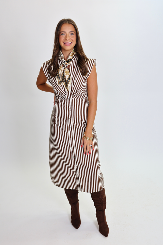 Let It Play Out Brown Dress