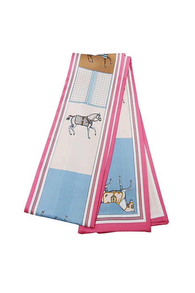 Horse Pink Narrow Scarf