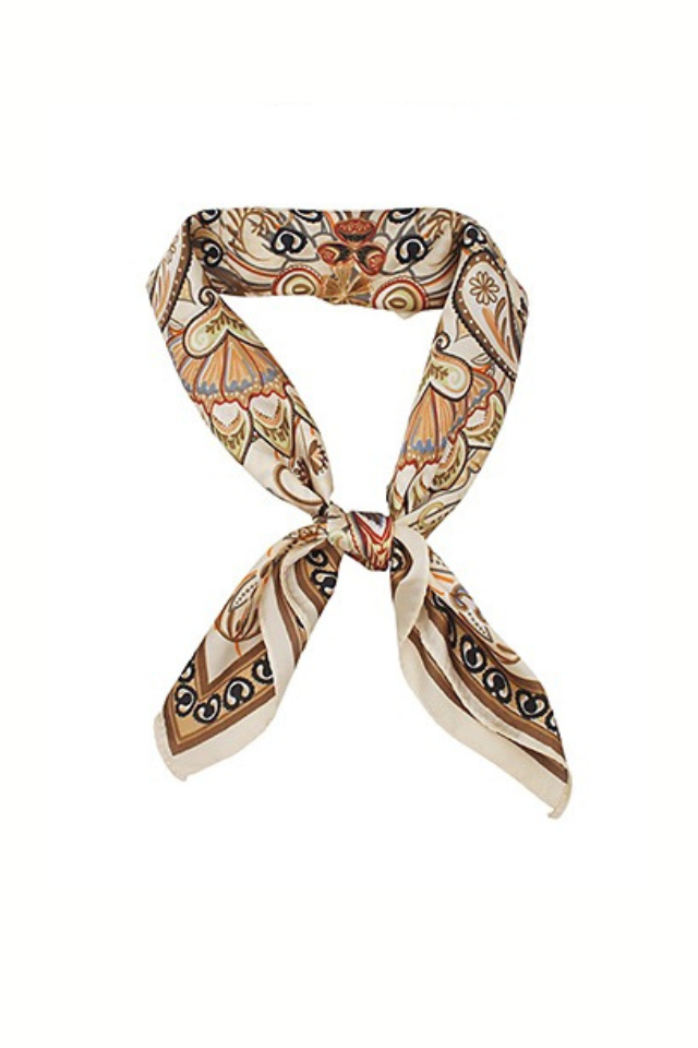 Paisley Border Olive Scarf