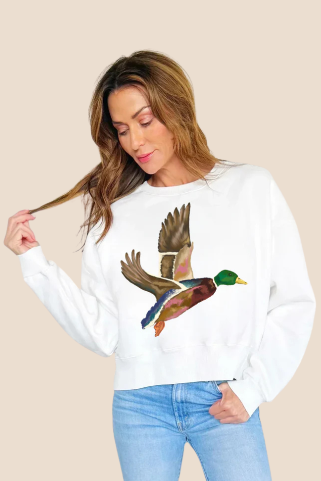 Flying Mallard Crop Sweatshirt