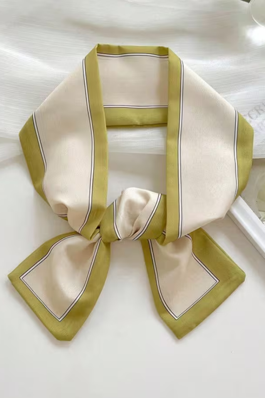 True Classic Khaki Satin Scarf