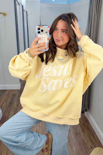 Jesus Saves Yellow Sweatshirt