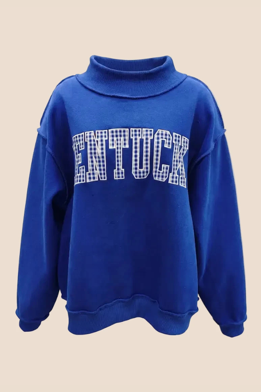Kentucky Blue Gingham Sweatshirt