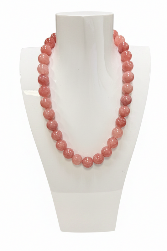 Vintage Natural Mauve Beaded Necklace