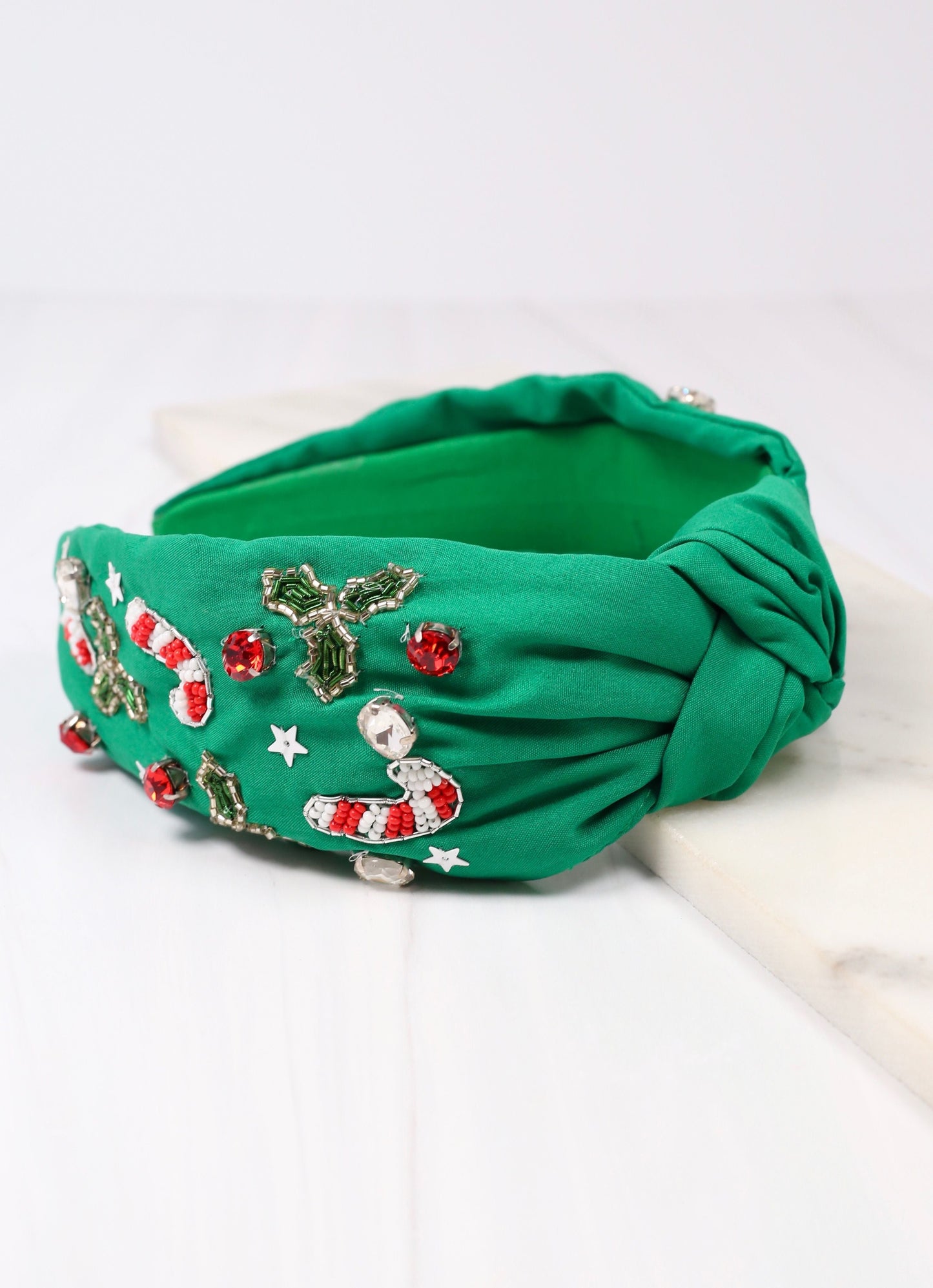 Candy Cane Christmas Green Headband