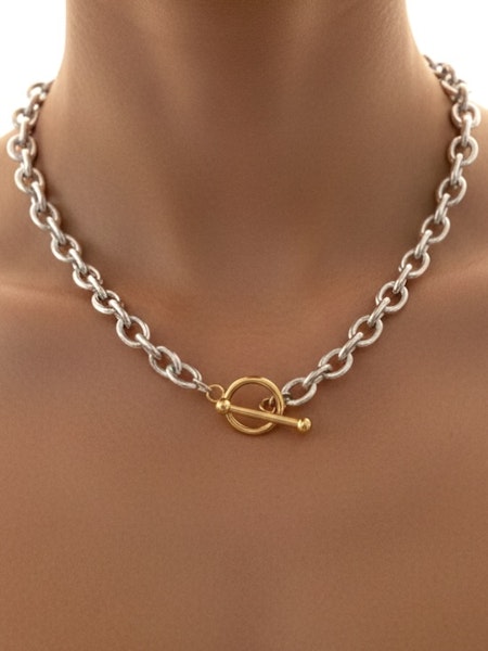 Interlock Mixed Metal Necklace