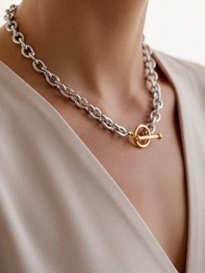 Interlock Mixed Metal Necklace