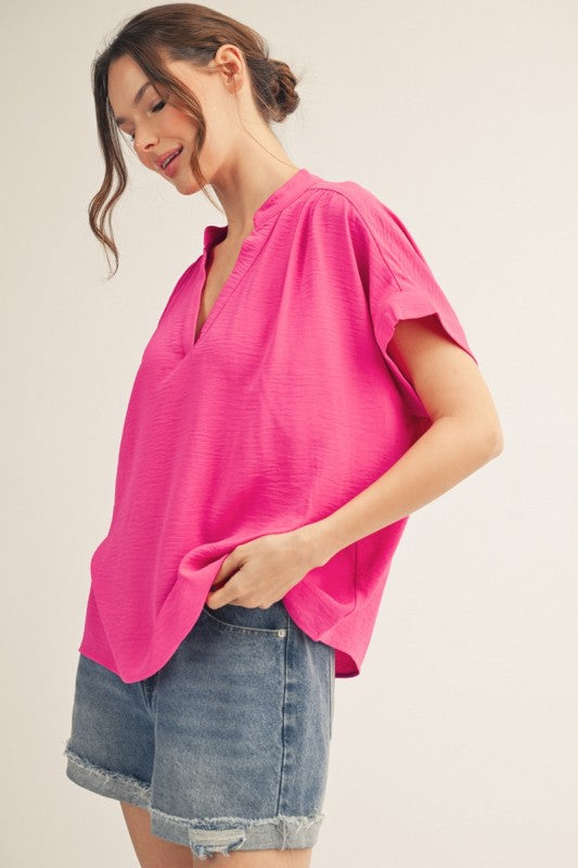 Breaking New Hot Pink Top