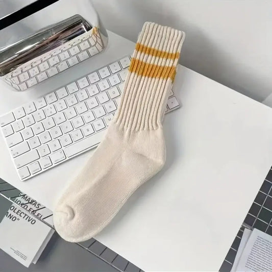 Stripe Hype Cream/Yellow Socks