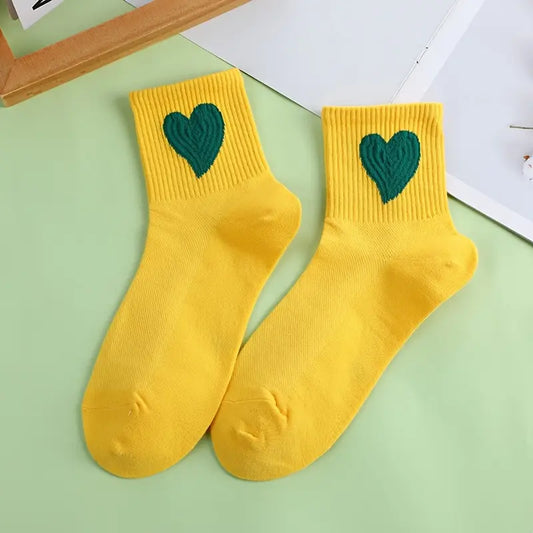 Heart to Heart Yellow Socks