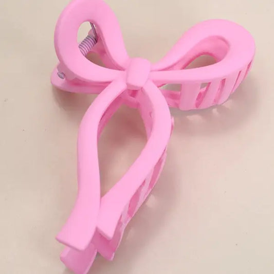 Bow Acrylic Pink Hair Clip