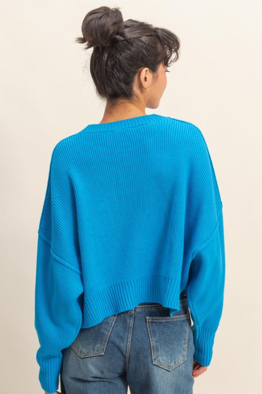 Keep Things Simple Blue Sweater