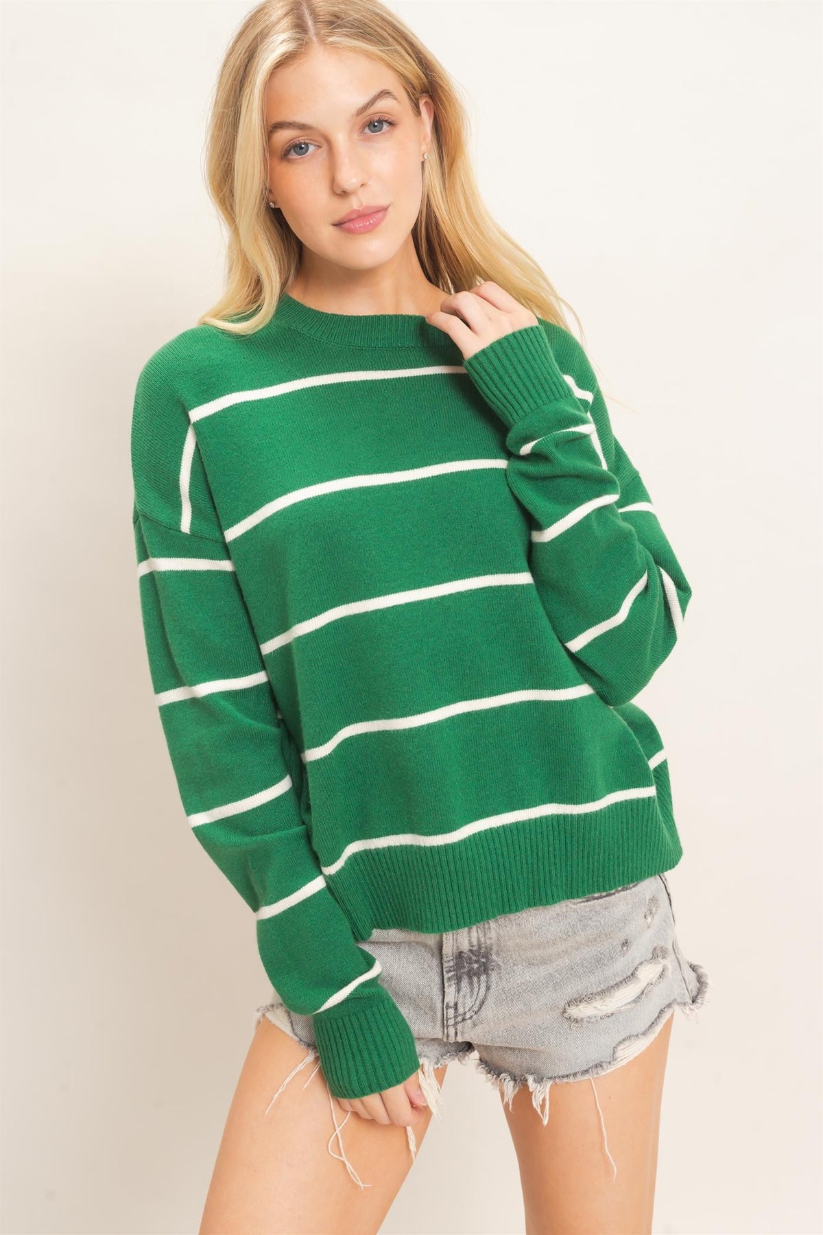 The Right Touch Green Sweater
