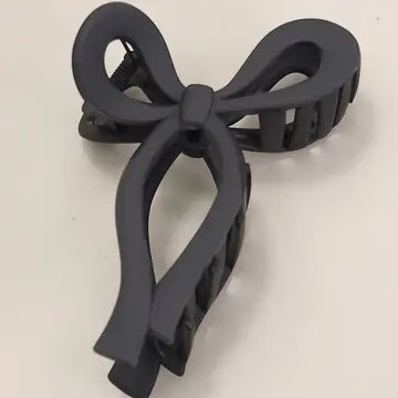 Bow Acrylic Black Hair Clip