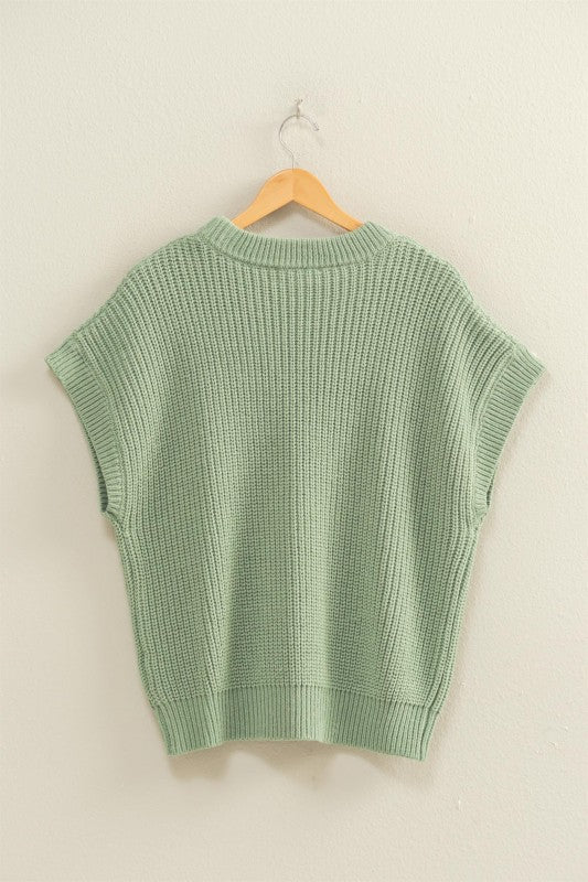 Looking Comfy Sage Green Sweater Top