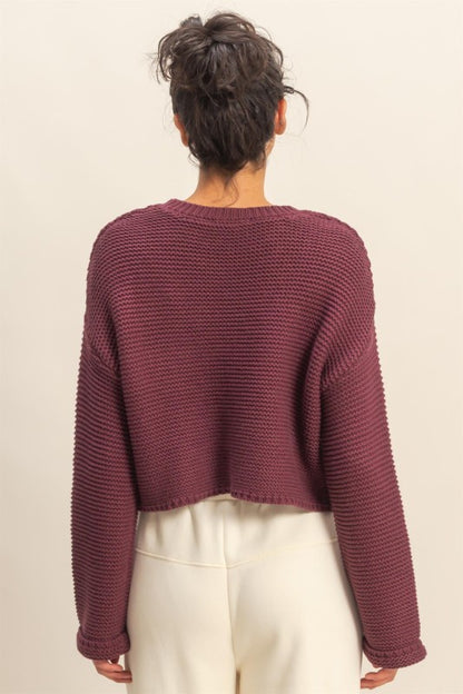 Good Mood Deep Plum  Sweater