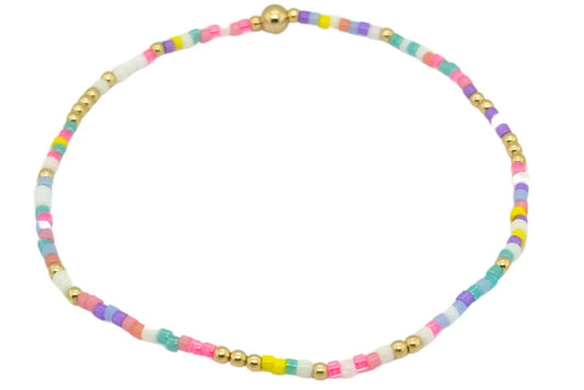 Colorful #5 with 14K Gold Filled Beaded Bracelet