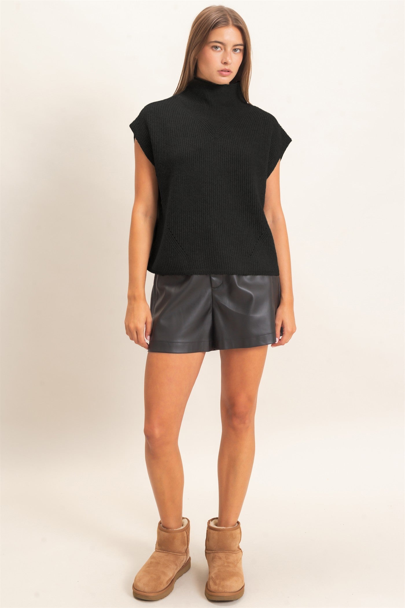 High Profile Black Sweater Top