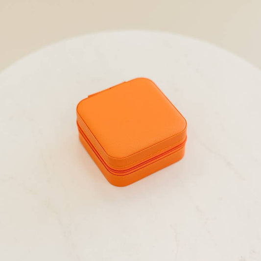 Travel Orange Small Jewelry Box
