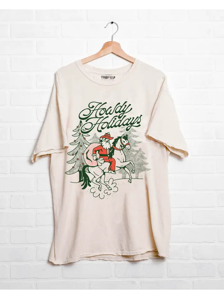 Howdy Holidays Off White Tee