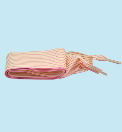 Pink Striped Shoelaces