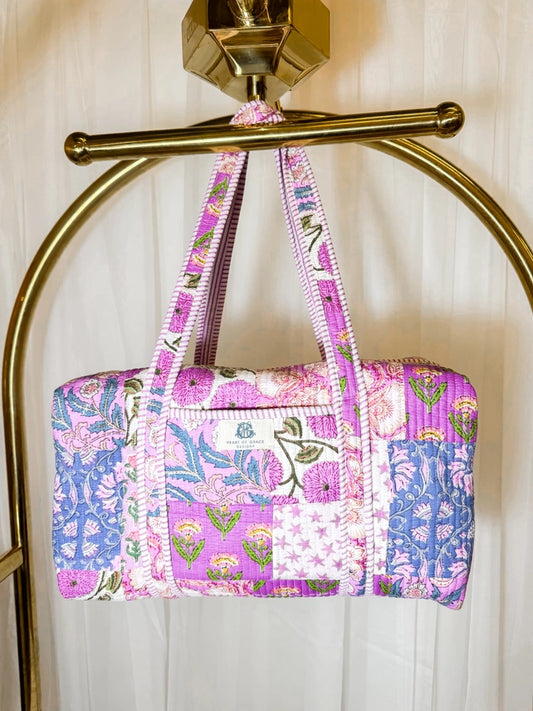 Starlit Blooms Quilted Duffle Bag
