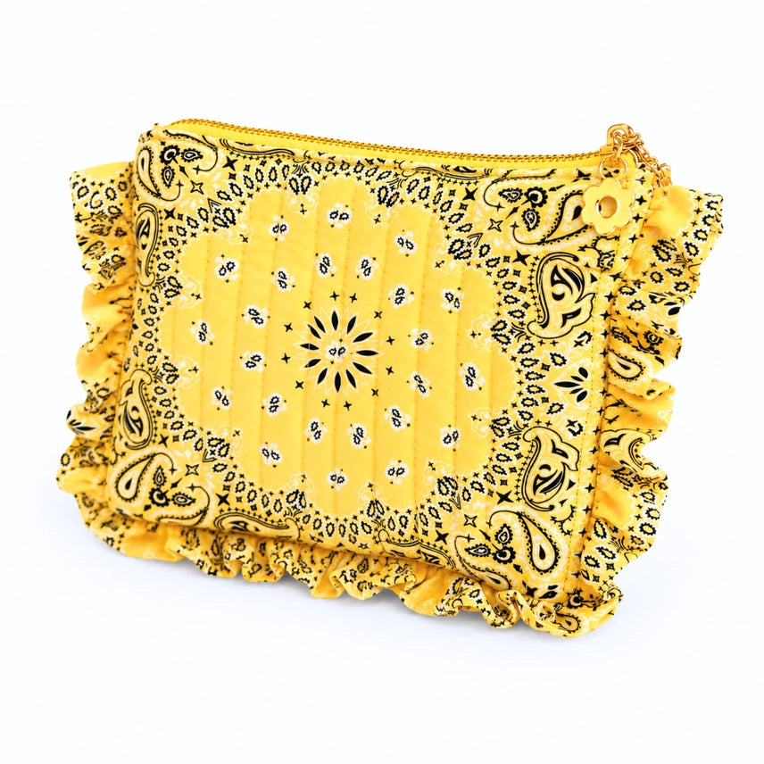 Bandana Ruffle Yellow Cosmetic Bag