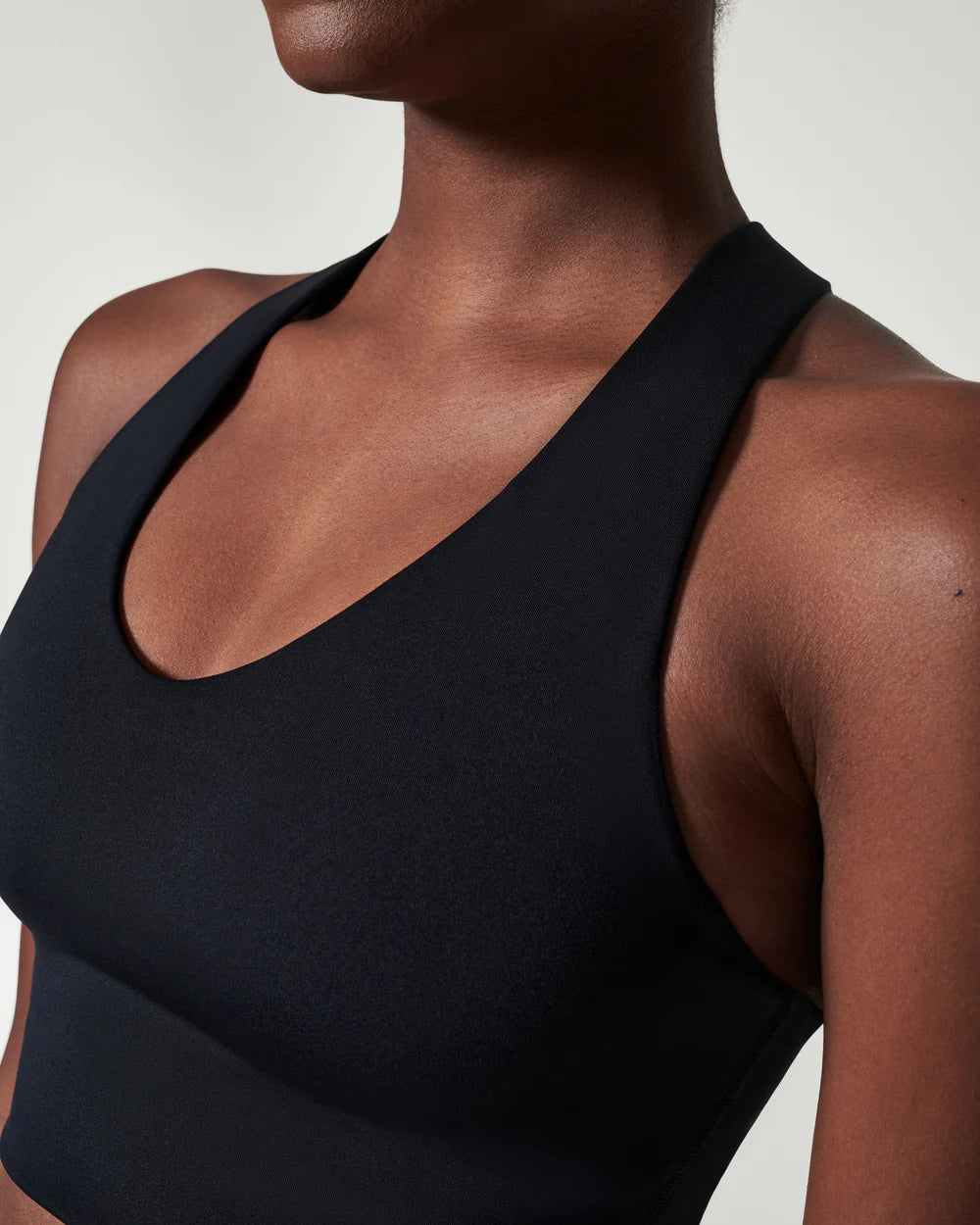 Longline Medium Impact Very Black Sports Bra