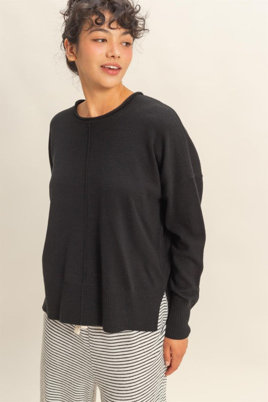 I Need to Know Black Sweater