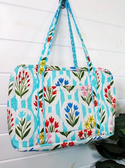 Blooming Days Quilted Duffle Bag