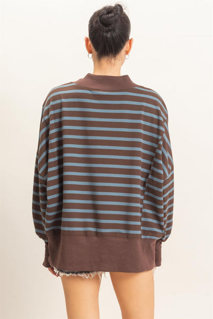 Let It Be Easy Blue/Brown Sweatshirt