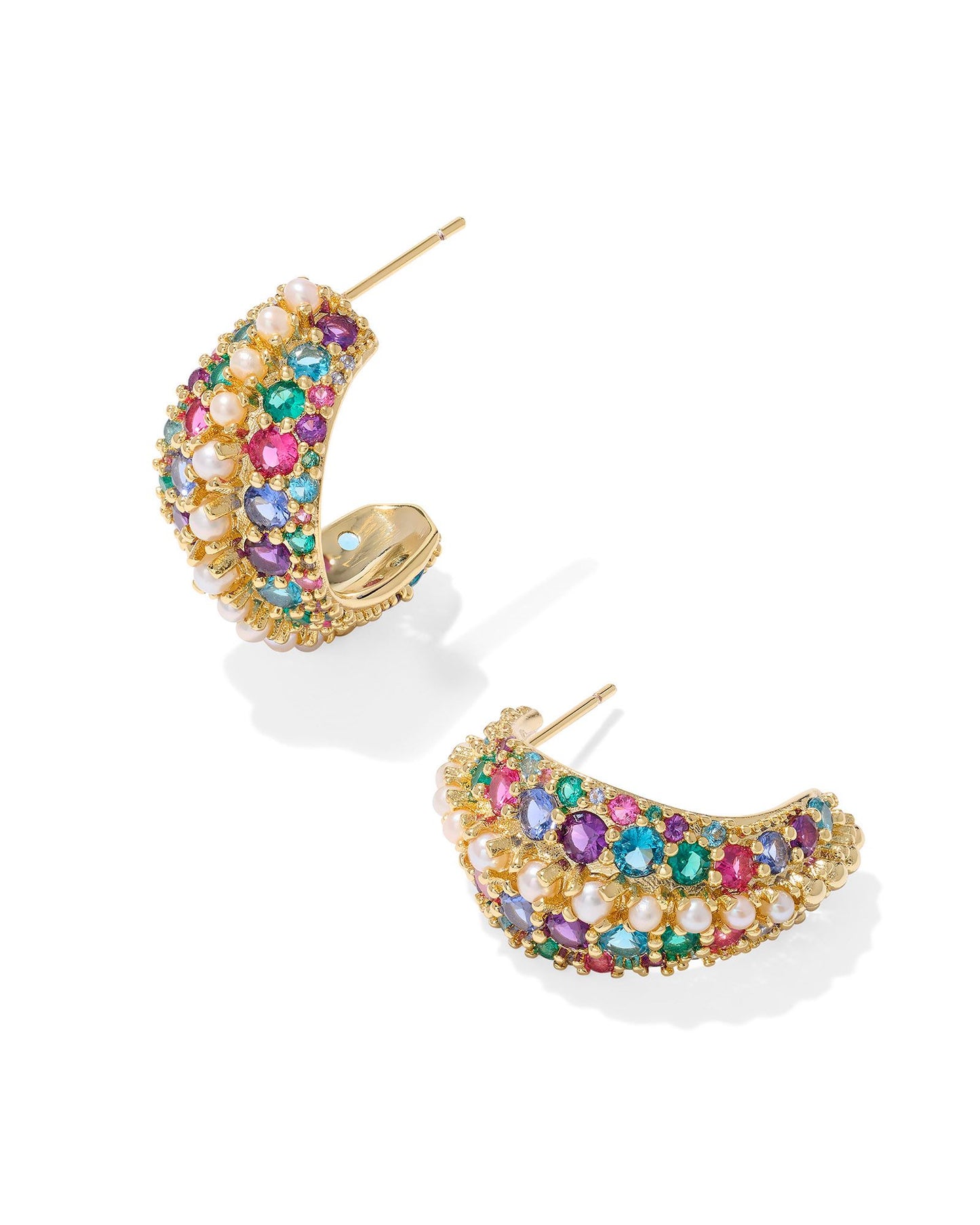 Krista Gold Hoop Earrings in Multi Mix