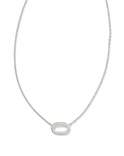 Elisa Silver Ridge Open Frame Pendant Necklace