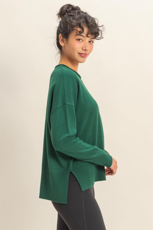 I Need to Know Green Sweater