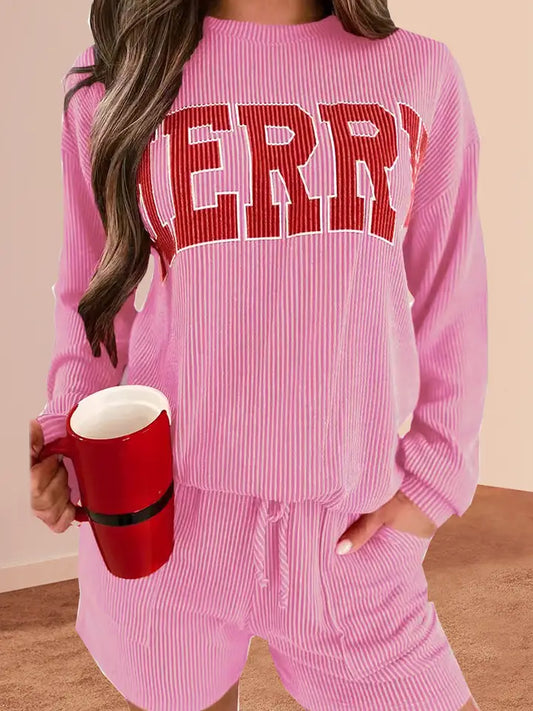 Merry Christmas Pink Lounge Set