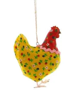 Calico Hen Yellow Ornament