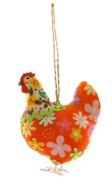 Calico Hen Orange Ornament