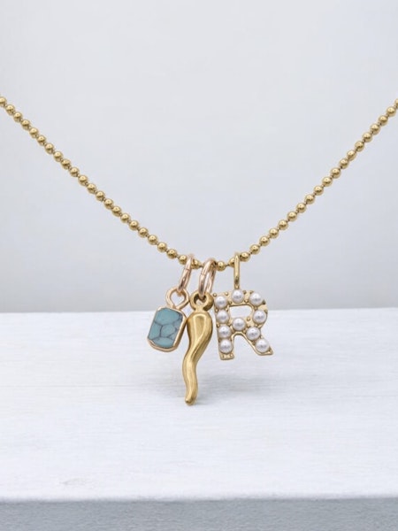 Pearl Letter Charm