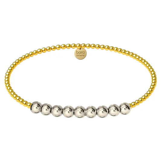 Robyn 14K Gold Filled Two-Tone (gold/silver) Beaded Bracelet