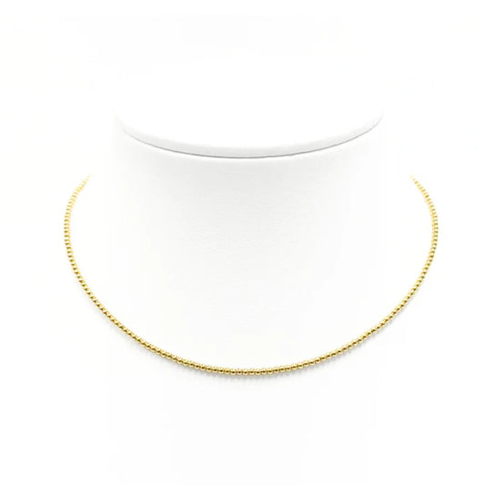 Classic Choker 14K Gold Filled Beaded Necklace