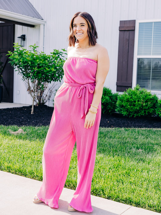 Make A Run For It Pink Jumpsuit