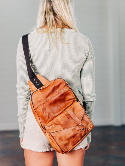 Boss Tan Rustic Sling Backpack