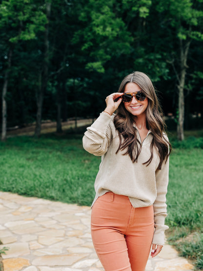 Ashton Zip Sand Thermal Top