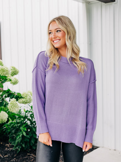 Time After Time Purple Sweater