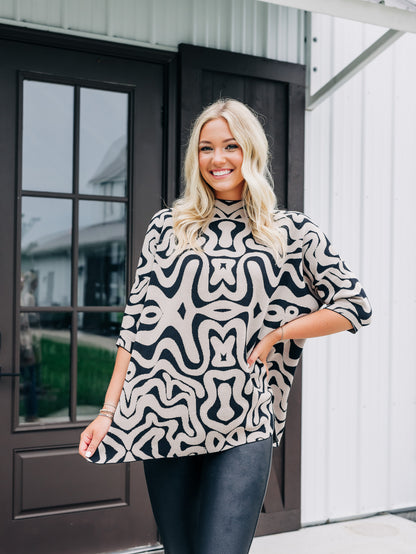 Boho Rumba Black/Taupe Tunic