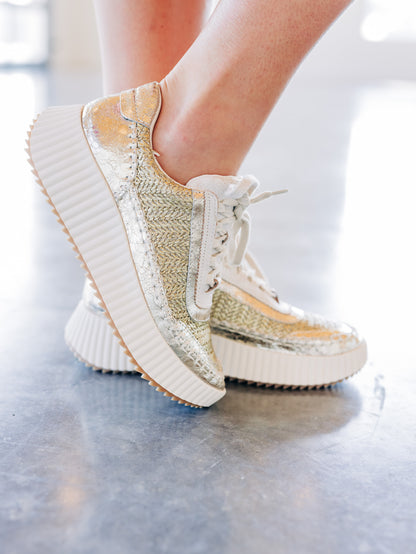 Dolen Sneaker in Gold Knit