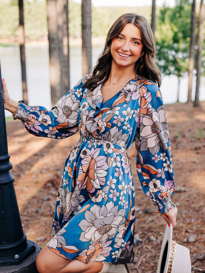 Capture The Moment Teal Multi Floral Dress