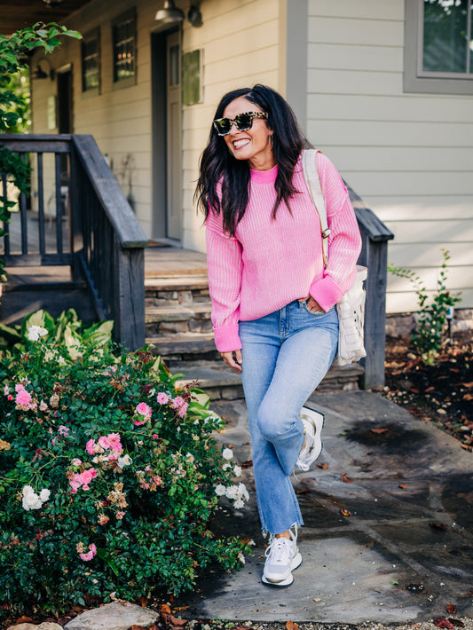 Cozy And Carefree Pink Sweater